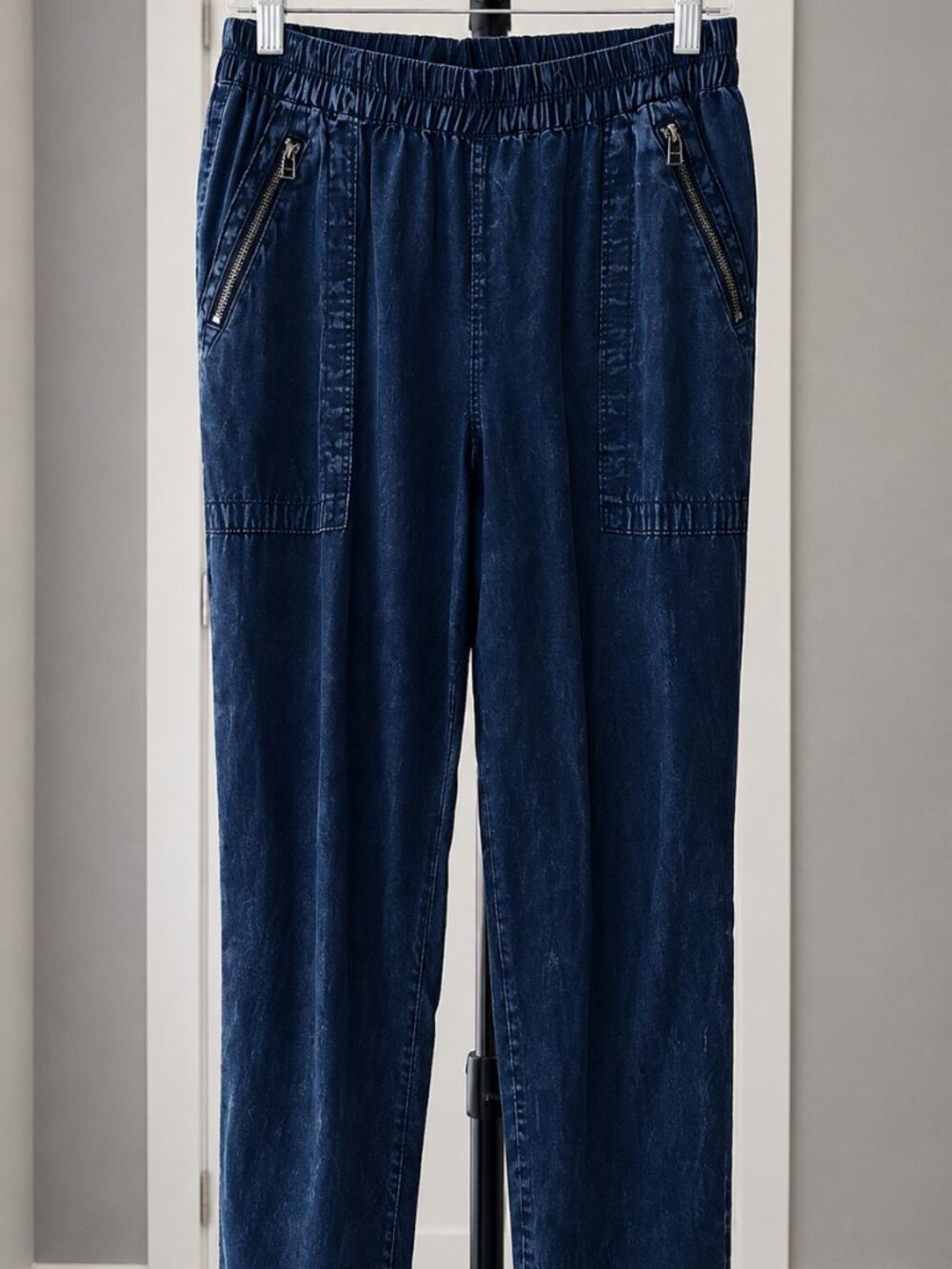 Dex Lightweight Tencel Jogger Pants | Denim Look | Elastic Waist | Size S